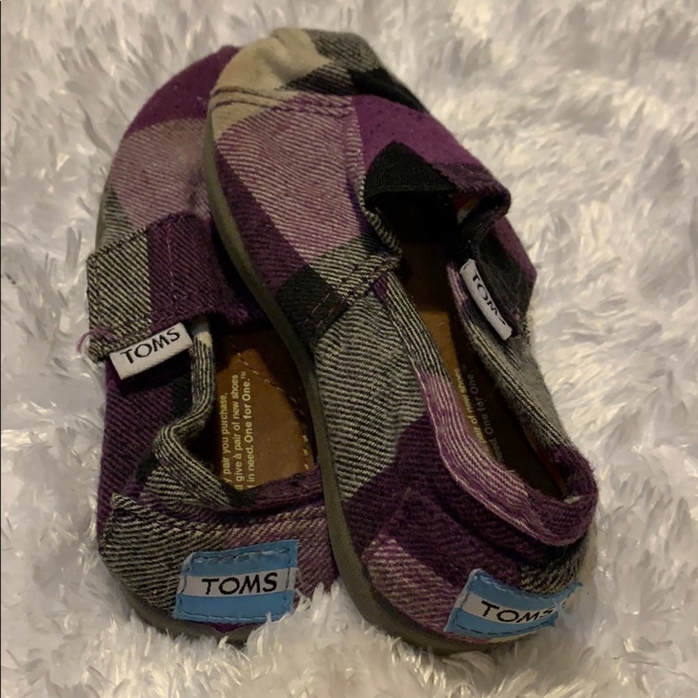 Purple plaid toddler Toms